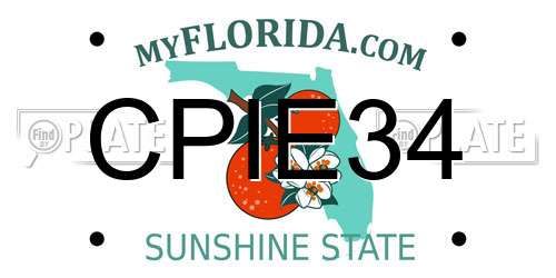 CPIE34 Florida License Plate