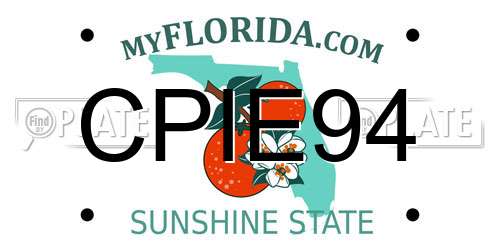 CPIE94 Florida License Plate