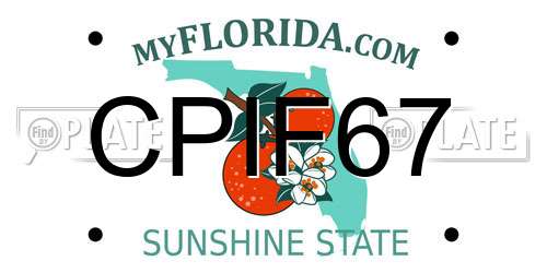 CPIF67 Florida License Plate