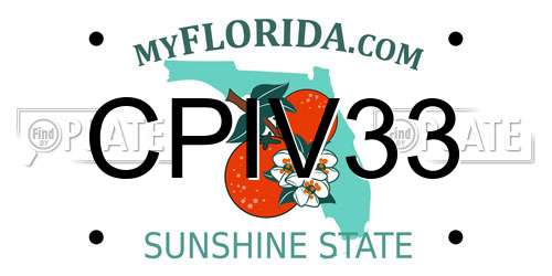 CPIV33 Florida License Plate
