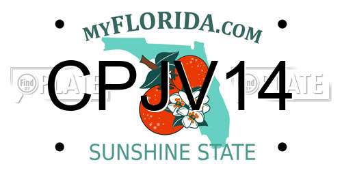CPJV14 Florida License Plate