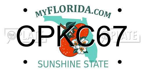 CPKC67 Florida License Plate