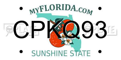 CPKQ93 Florida License Plate