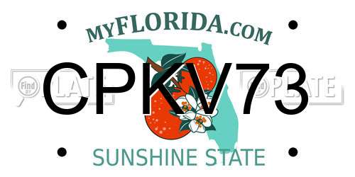 CPKV73 Florida License Plate