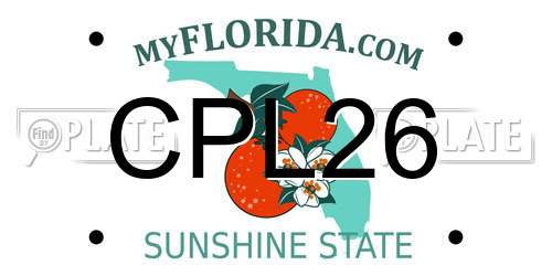 CPL26 Florida License Plate