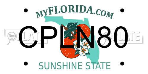 CPLN80 Florida License Plate
