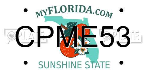 CPME53 Florida License Plate
