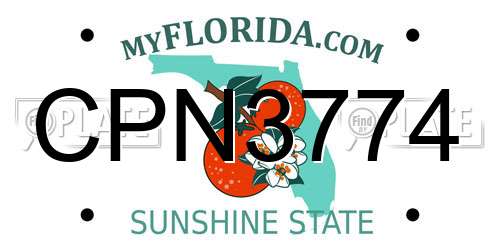 CPN3774 Florida License Plate