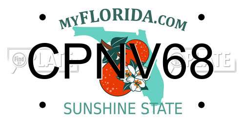 CPNV68 Florida License Plate