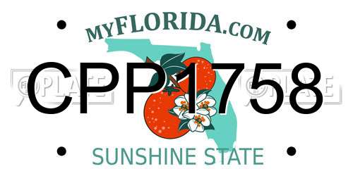 CPP1758 Florida License Plate