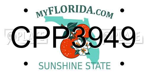 CPP3949 Florida License Plate