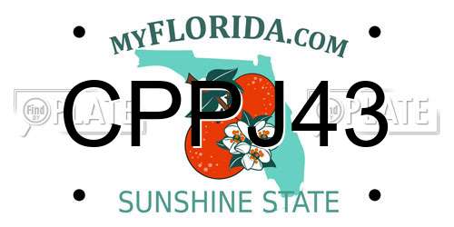 CPPJ43 Florida License Plate