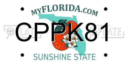 CPPK81 Florida License Plate
