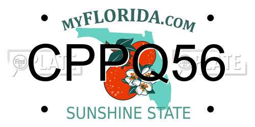 CPPQ56 Florida License Plate
