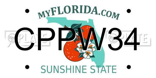 CPPW34 Florida License Plate
