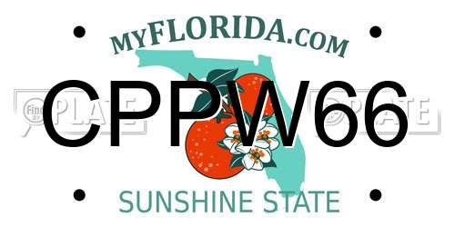 CPPW66 Florida License Plate