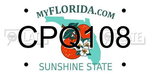 CPQ108 Florida License Plate
