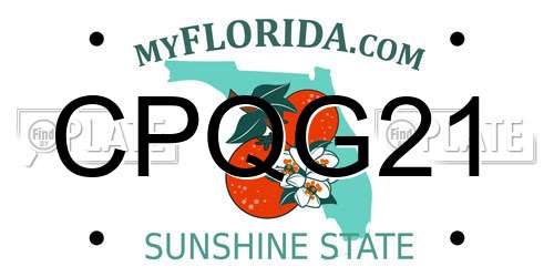 CPQG21 Florida License Plate