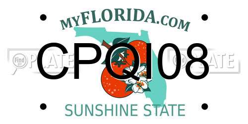 CPQI08 Florida License Plate