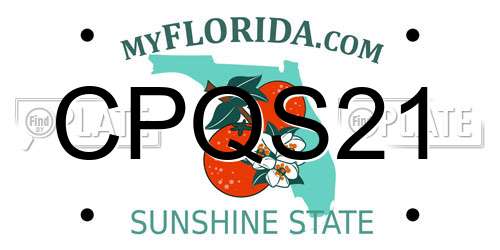 CPQS21 Florida License Plate