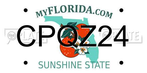 CPQZ24 Florida License Plate