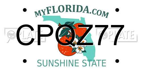 CPQZ77 Florida License Plate
