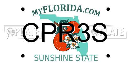 CPR3S Florida License Plate