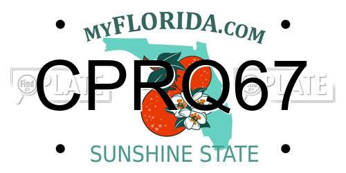 CPRQ67 Florida License Plate