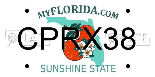CPRX38 Florida License Plate