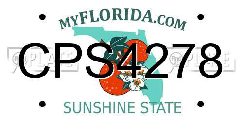 CPS4278 Florida License Plate