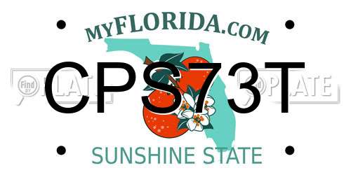 CPS73T Florida License Plate
