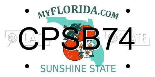 CPSB74 Florida License Plate