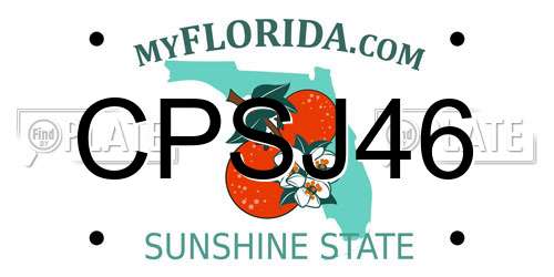 CPSJ46 Florida License Plate