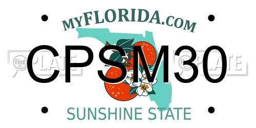 CPSM30 Florida License Plate