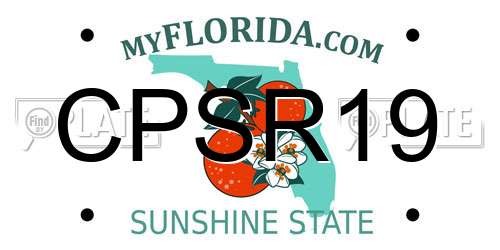 CPSR19 Florida License Plate