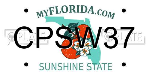 CPSW37 Florida License Plate