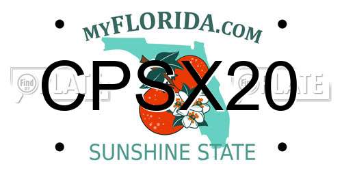 CPSX20 Florida License Plate