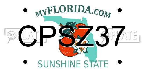 CPSZ37 Florida License Plate