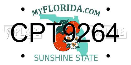 CPT9264 Florida License Plate
