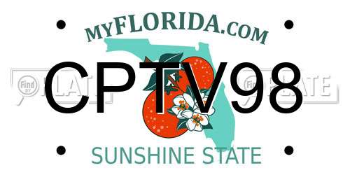 CPTV98 Florida License Plate