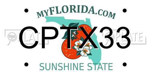 CPTX33 Florida License Plate
