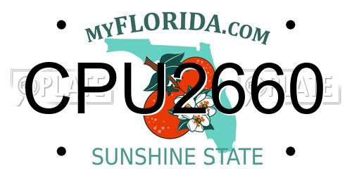 CPU2660 Florida License Plate