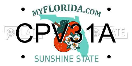 CPV31A Florida License Plate