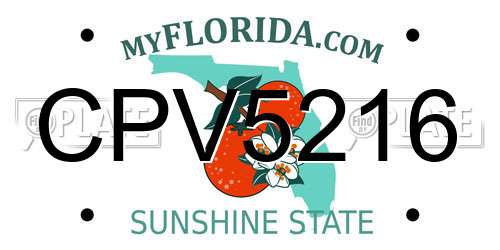 CPV5216 Florida License Plate
