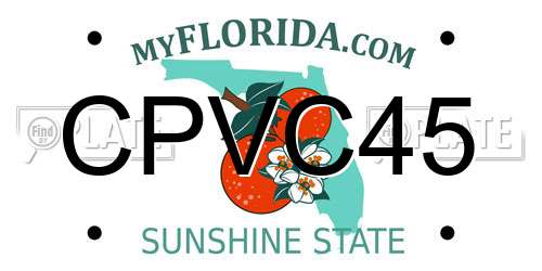 CPVC45 Florida License Plate
