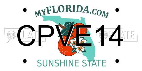 CPVE14 Florida License Plate