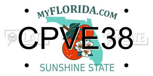 CPVE38 Florida License Plate