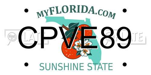 CPVE89 Florida License Plate