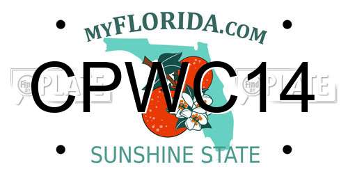 CPWC14 Florida License Plate