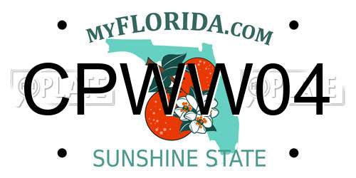 CPWW04 Florida License Plate